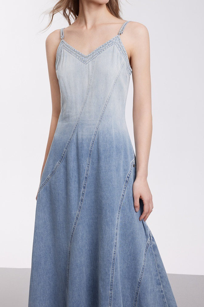 Modern Gradient Cami Denim Dress - VelvetHem