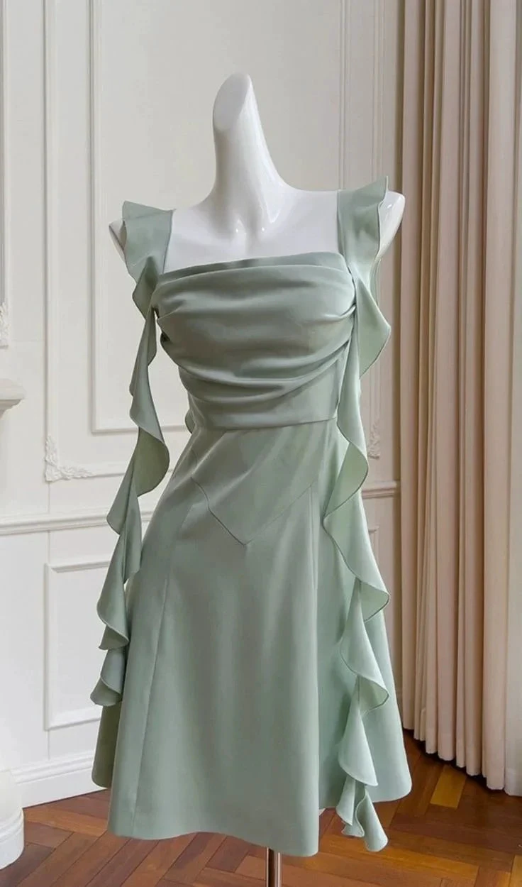 Simple A Line Homecoming Dress Satin Mini Prom Party Dress Y7575 by simplepromdress