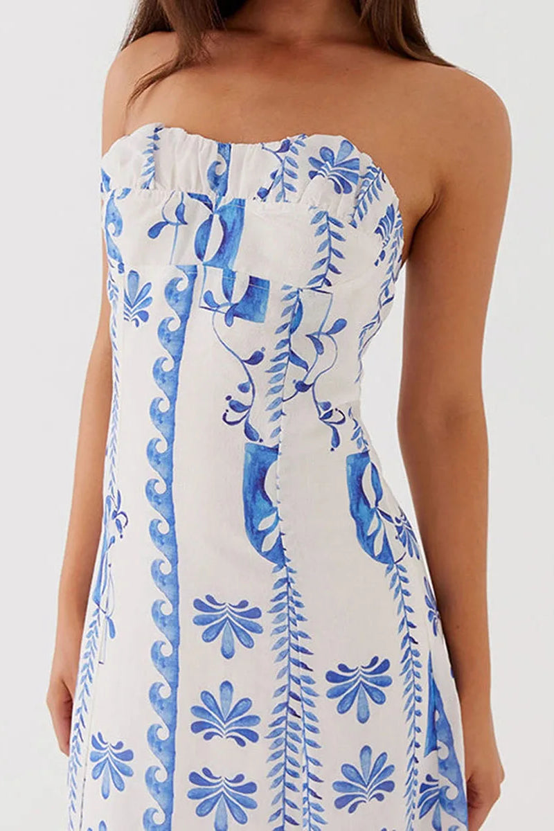 Off-the-Shoulder A-Line Maxi Floral Dress - FashionDia