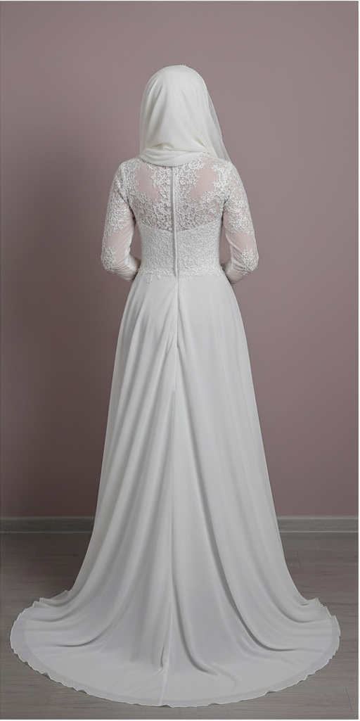 customized Muslim Wedding Dresses For Woman Appliques Flowers Arabic Dubai Long Sleeves Bridal Dress Tulle Robe De Mariage