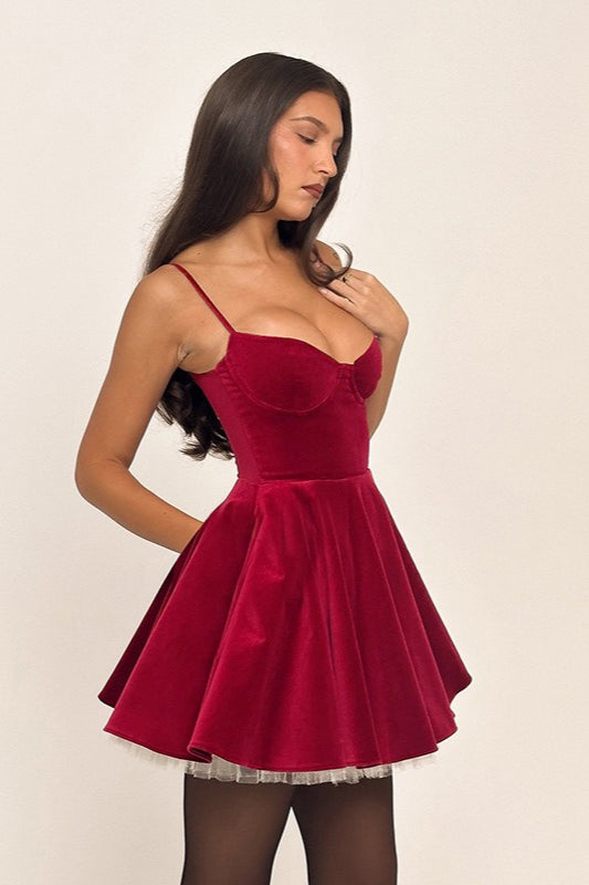 Low-Back V-Neck Party Dress - View 6 | VelvetHem