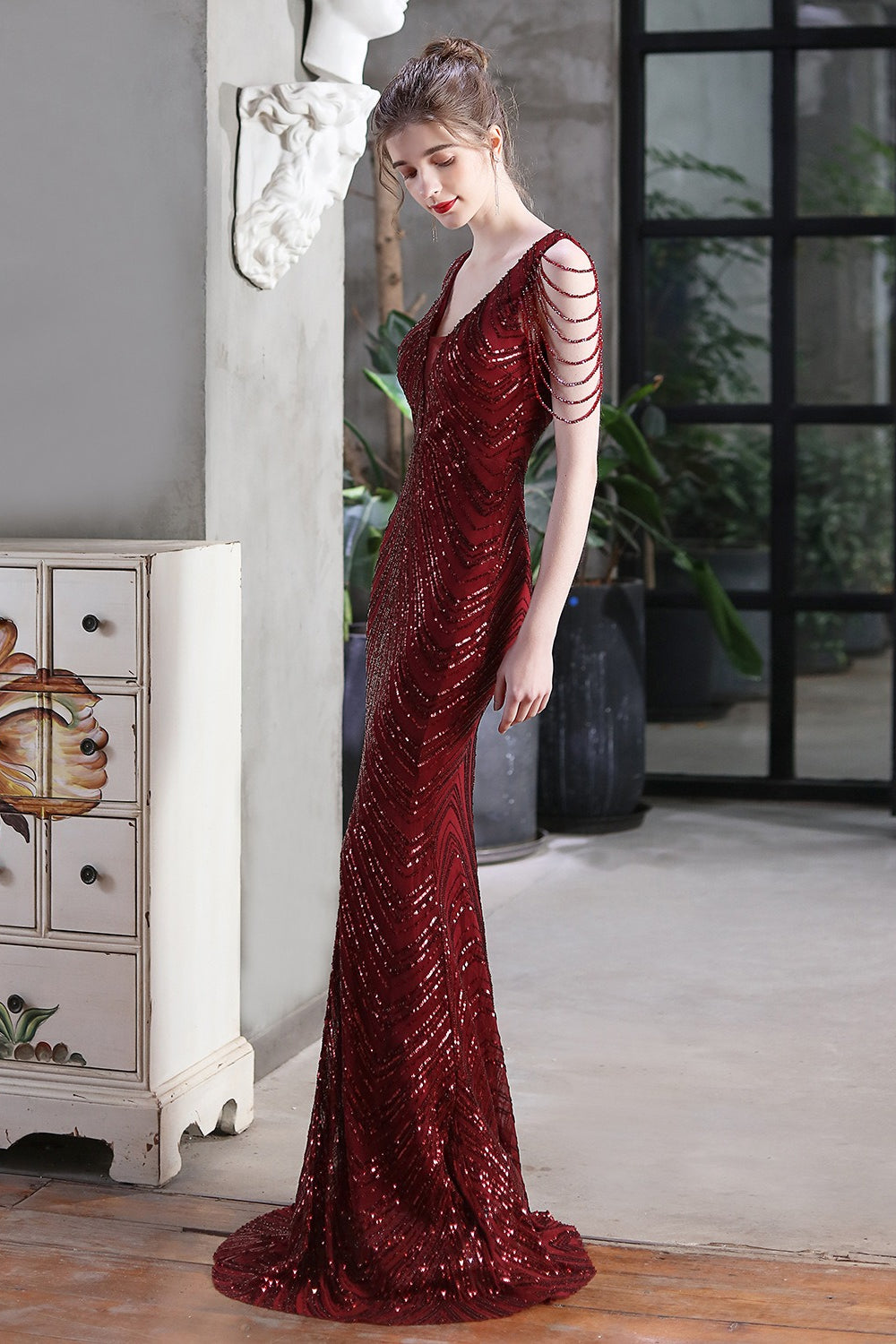 Elegant Sequin Mermaid Contemporary Dress for Boutique Fashion Look