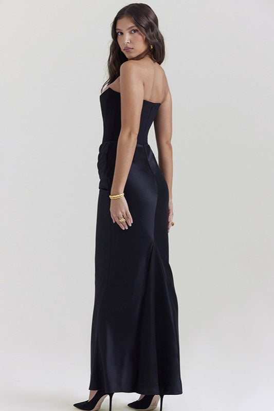 Backless Cinched Waist Maxi Dress