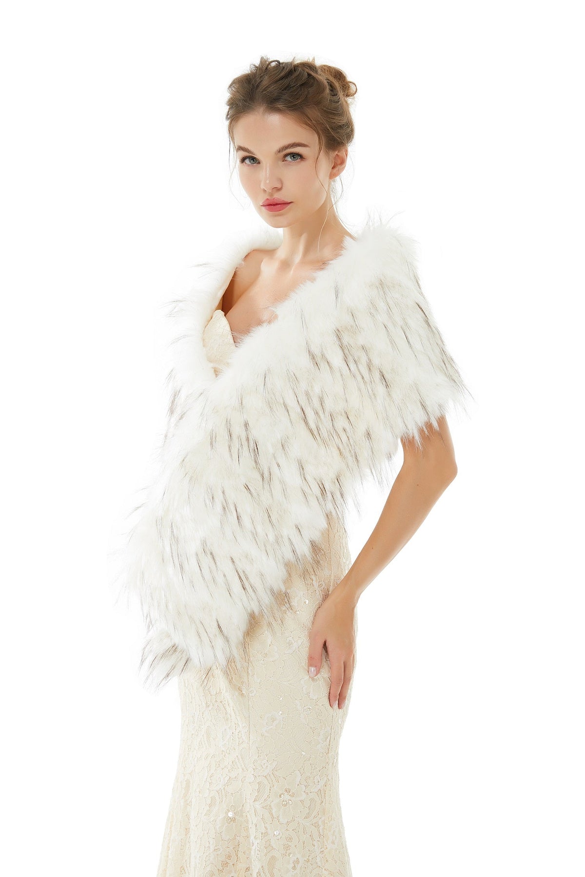 Adia - Winter Faux Fur Wedding Wrap