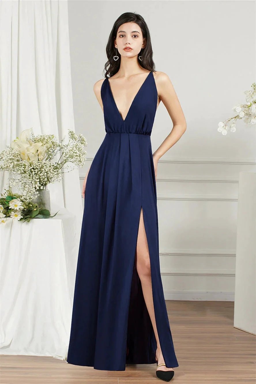 Affordable V-Neck Straps Chiffon Bridesmaid Dresses (ZD13146)