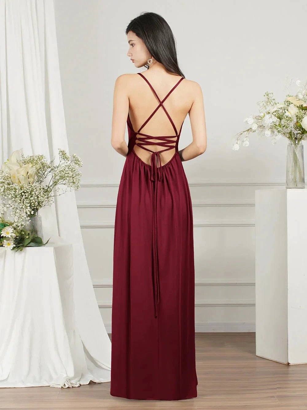 Affordable V-Neck Straps Chiffon Bridesmaid Dresses (ZD13146)