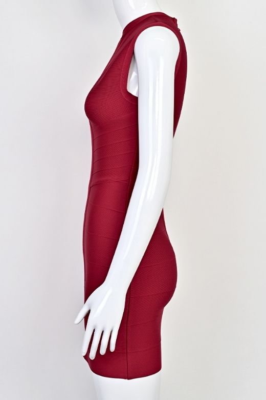 Alora Bandage Mini Dress - Red Wine