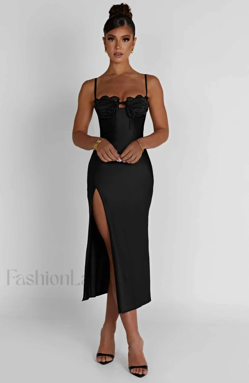 Ardelle Midi Graceful Dress - Black
