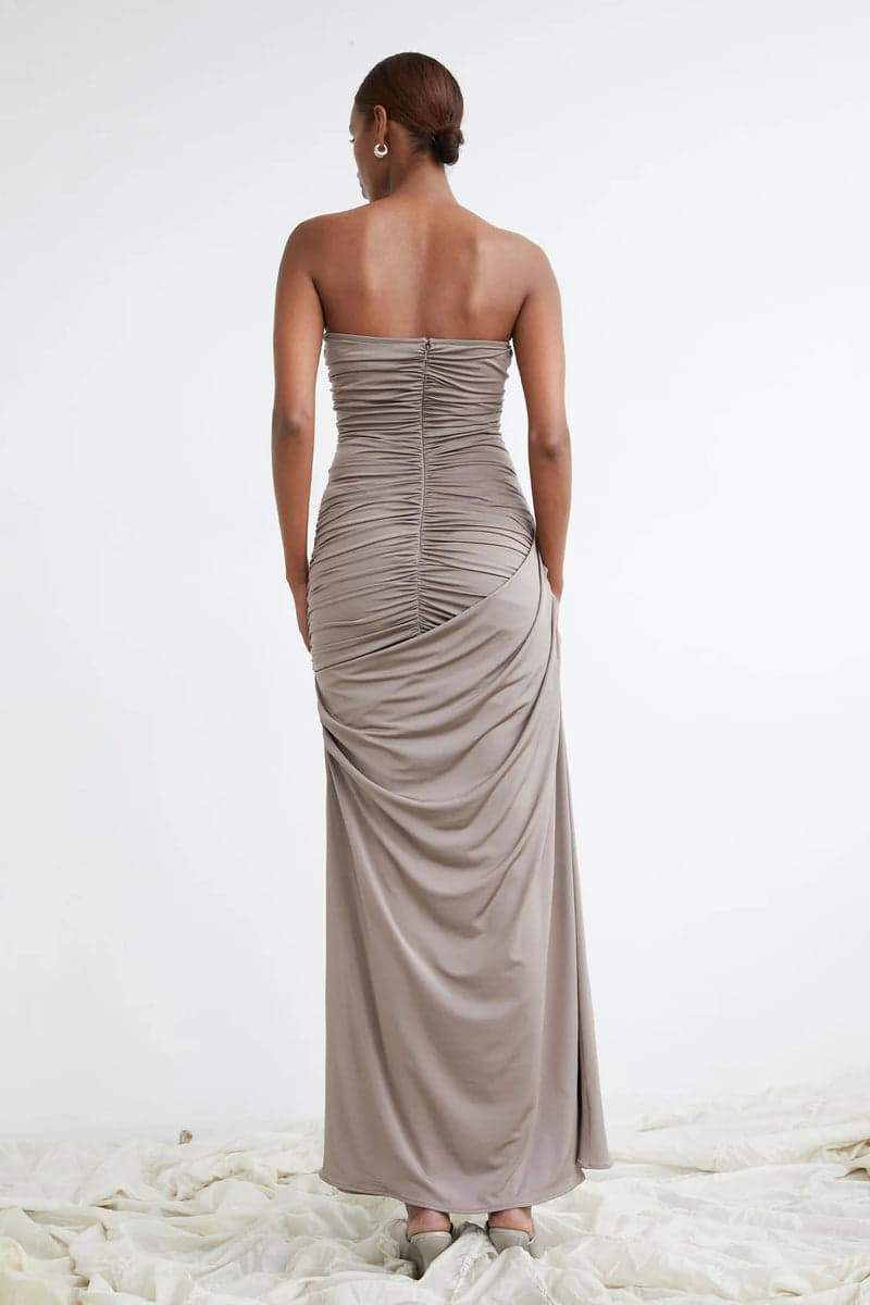 Jenni Effortless Ruffled V Neck Maxi Dress Chic Silhouette Collection