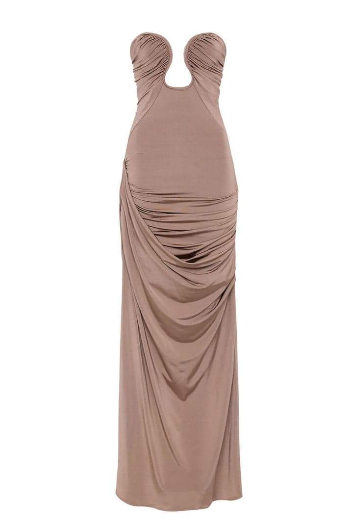 Jenni Effortless Ruffled V Neck Maxi Dress Chic Silhouette Collection