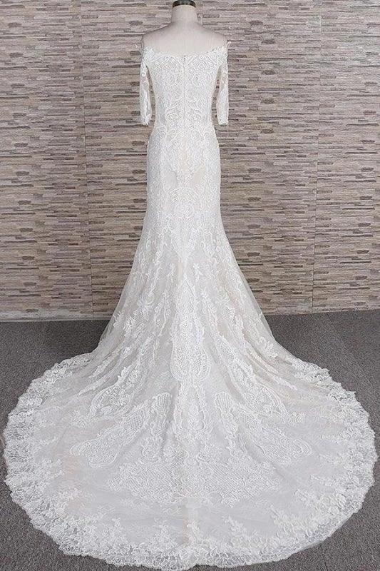 Awesome Appliques Court Train Mermaid Elegant Wedding Dresses (ZD14748)
