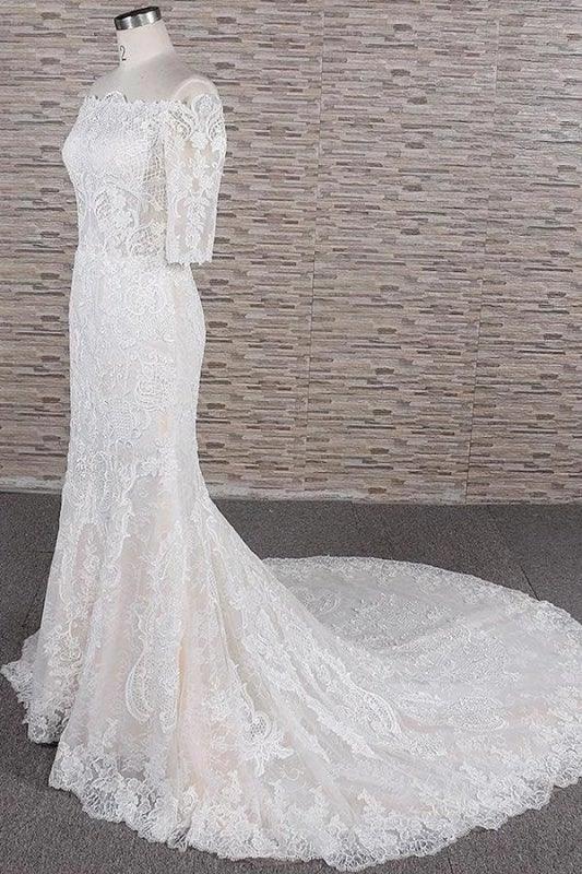 Awesome Appliques Court Train Mermaid Elegant Wedding Dresses (ZD14748)