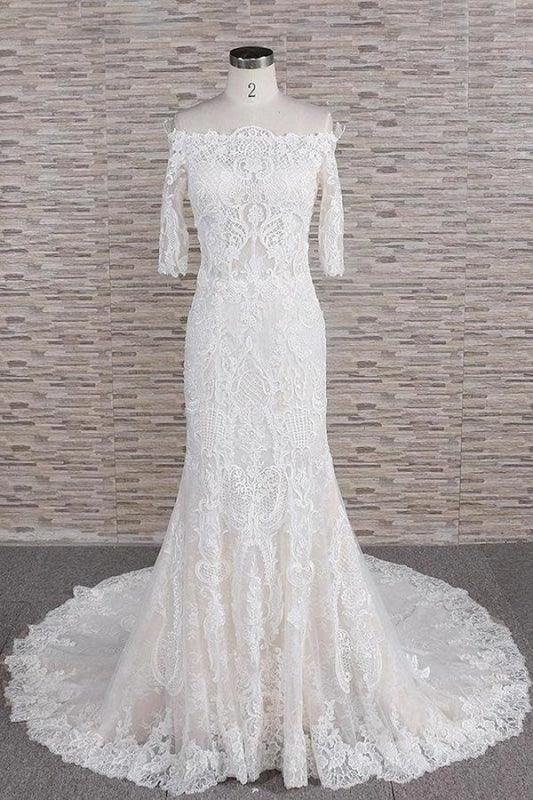 Awesome Appliques Court Train Mermaid Elegant Wedding Dresses (ZD14748)