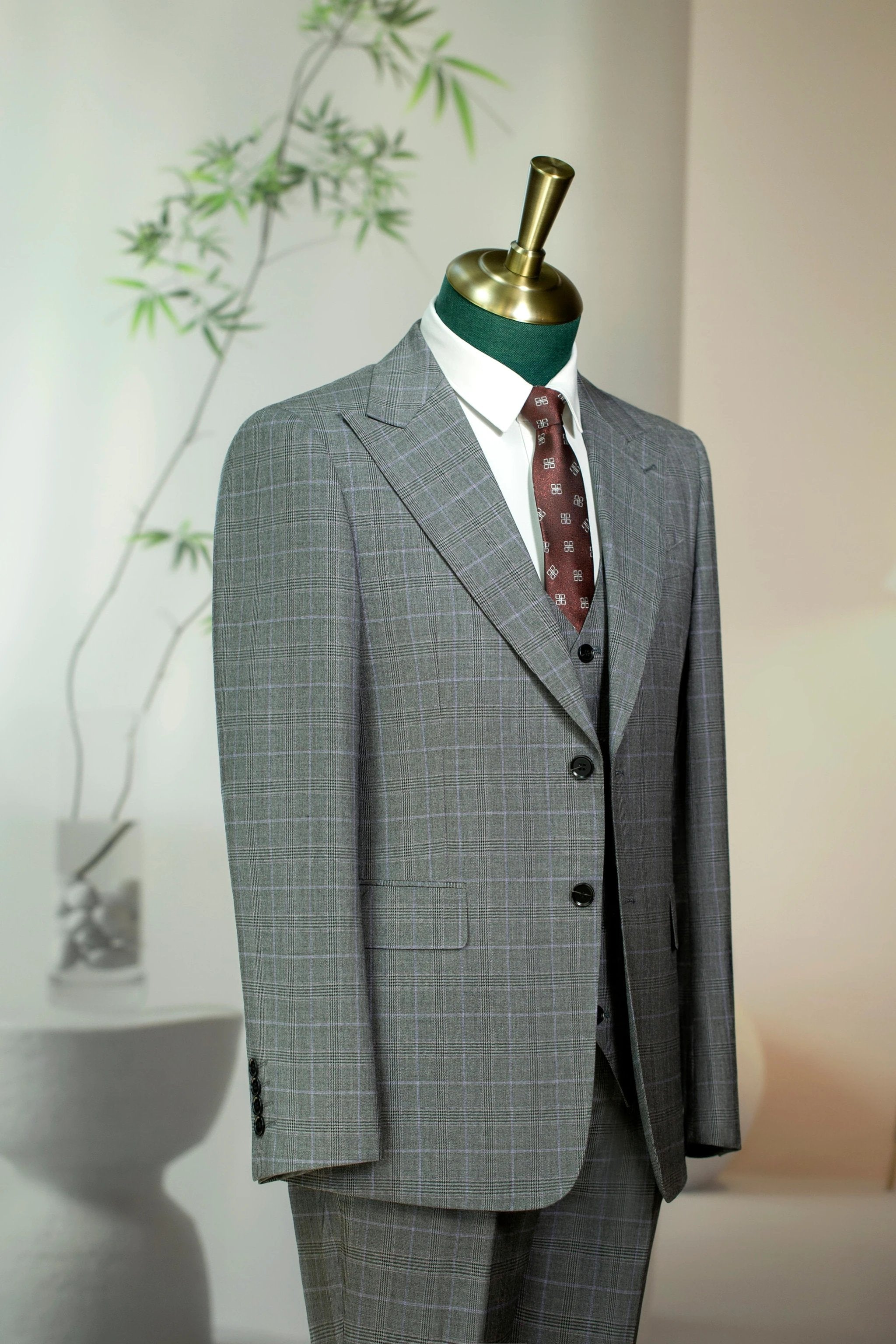 Diberon Mens Three Piece Slim Wedding Suit For Groom And Groomsmen (ZD17120)