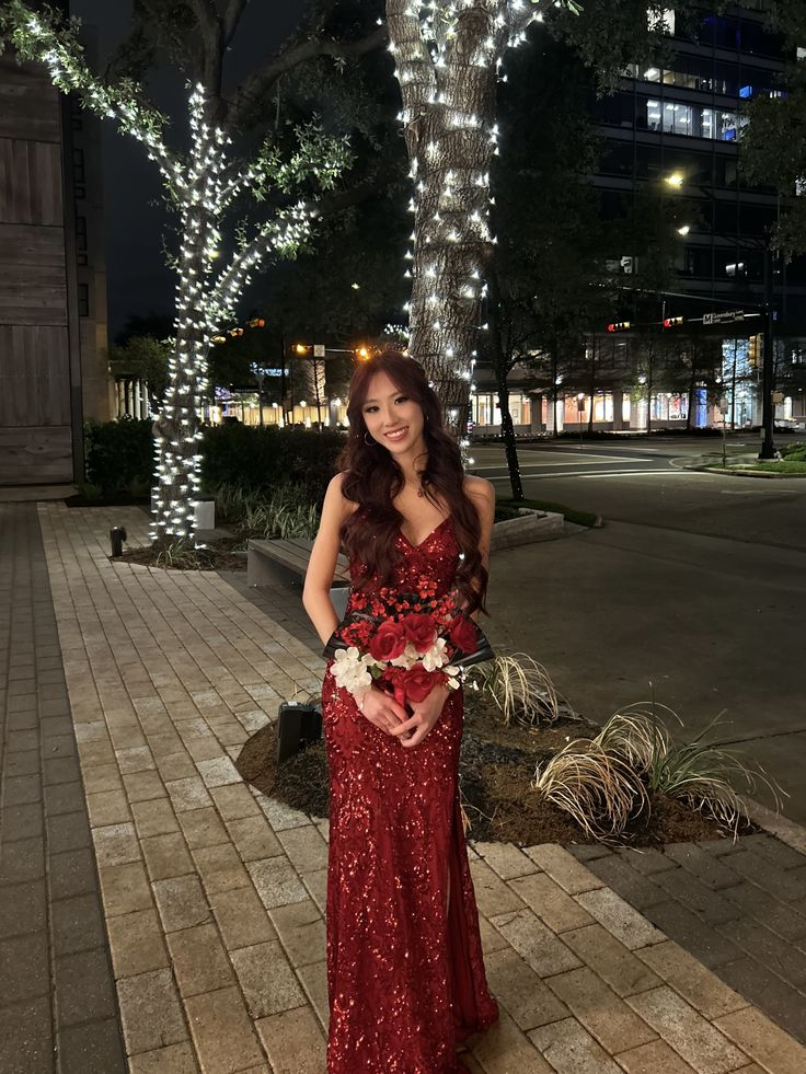 Burgundy Mermaid Sequin Prom & Evening Dress Graduation Dress - FashionDia