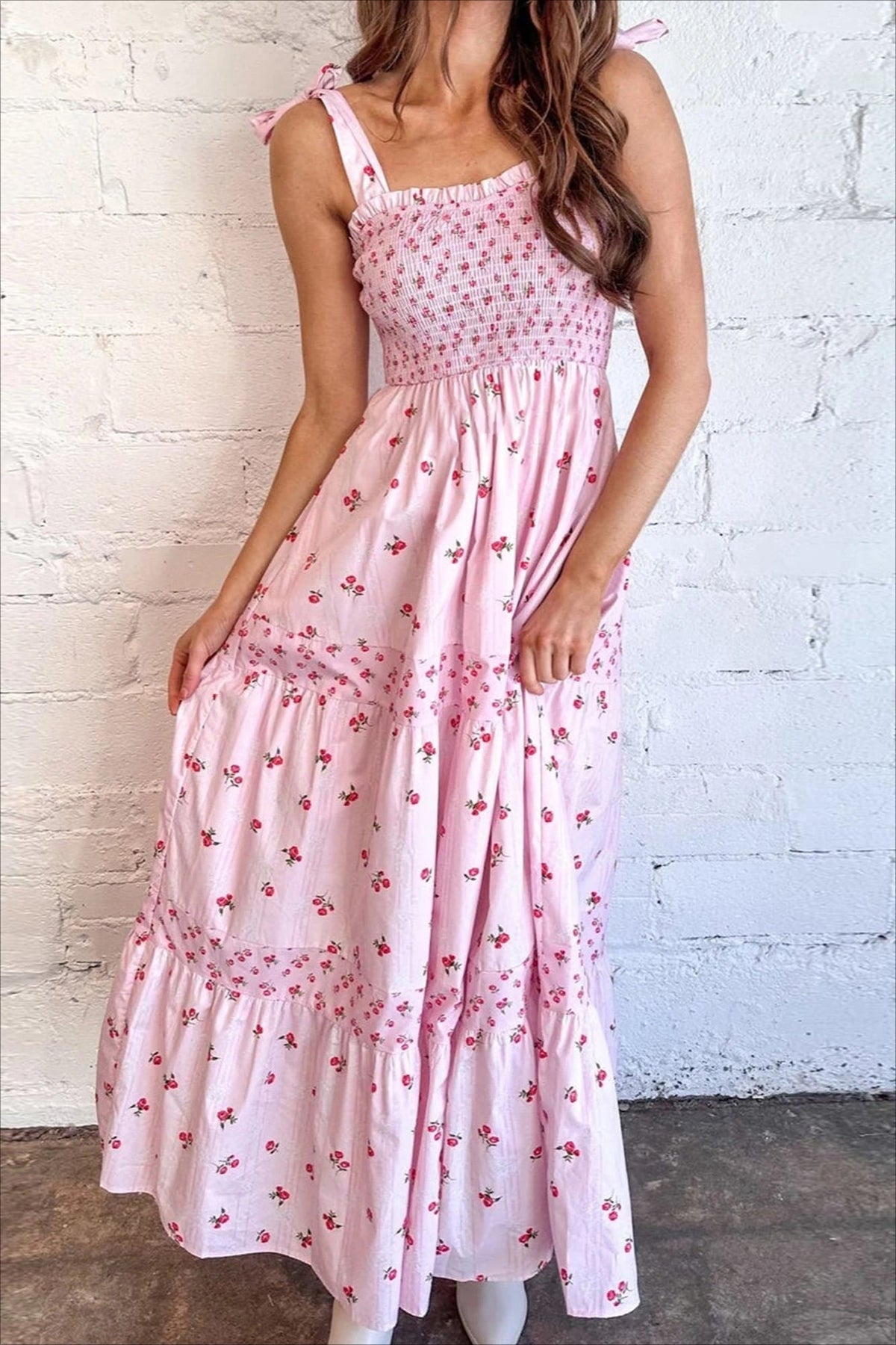 Tie-Back Maxi Floral Dress - View 3 | FashionDia