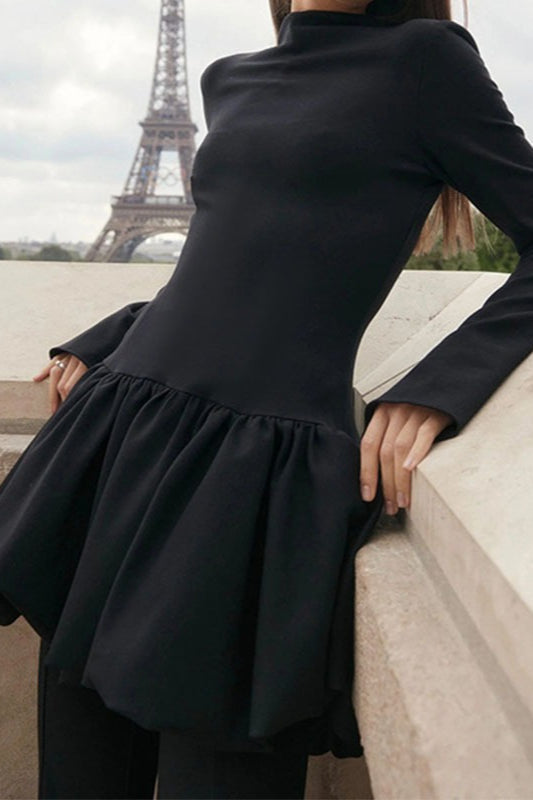 Y2K Fitted High Neck Mini Work Dress - View 5 | VelvetHem