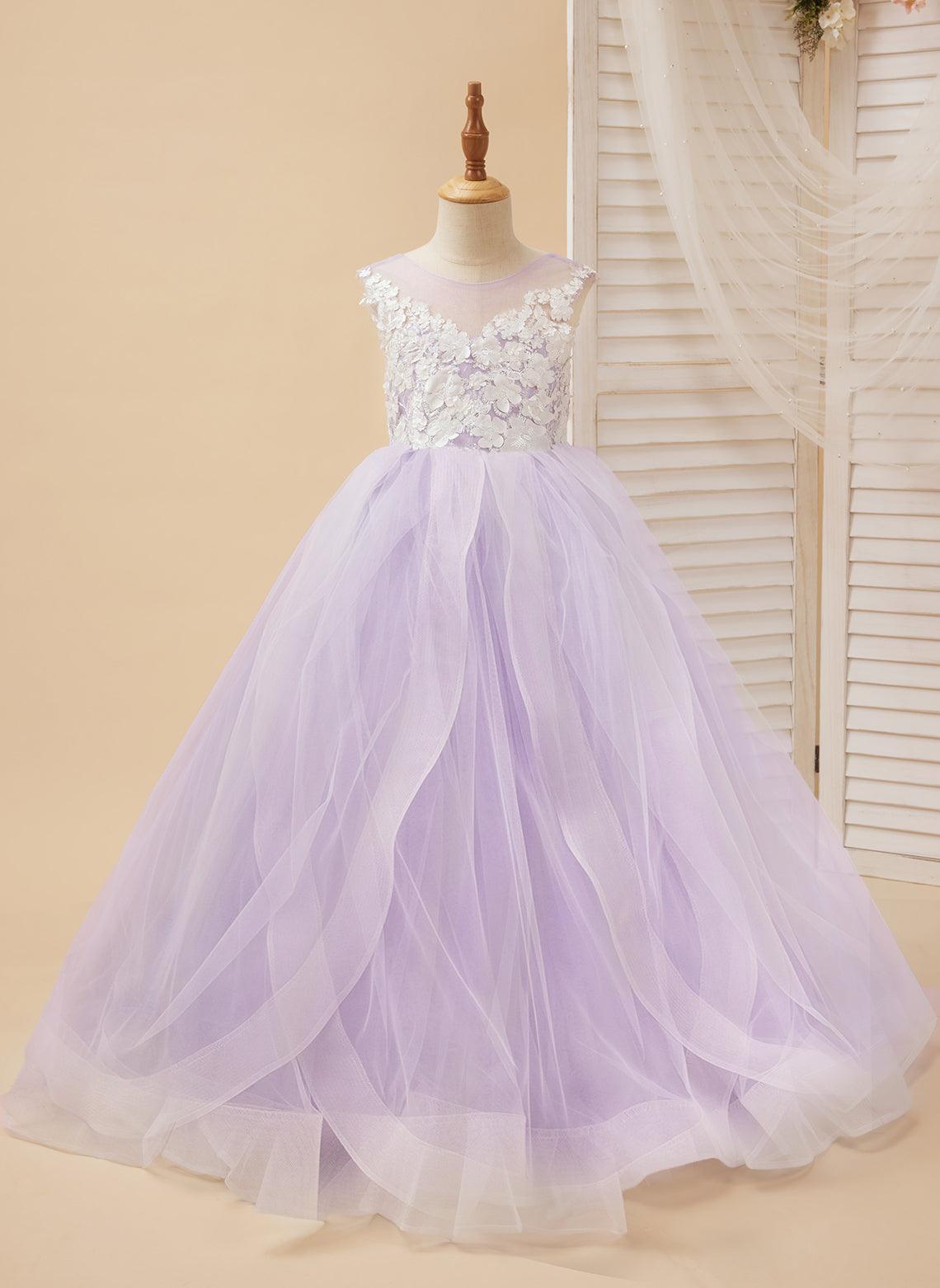 Enchanted Princess Tulle and Lace Flower Girl Dress