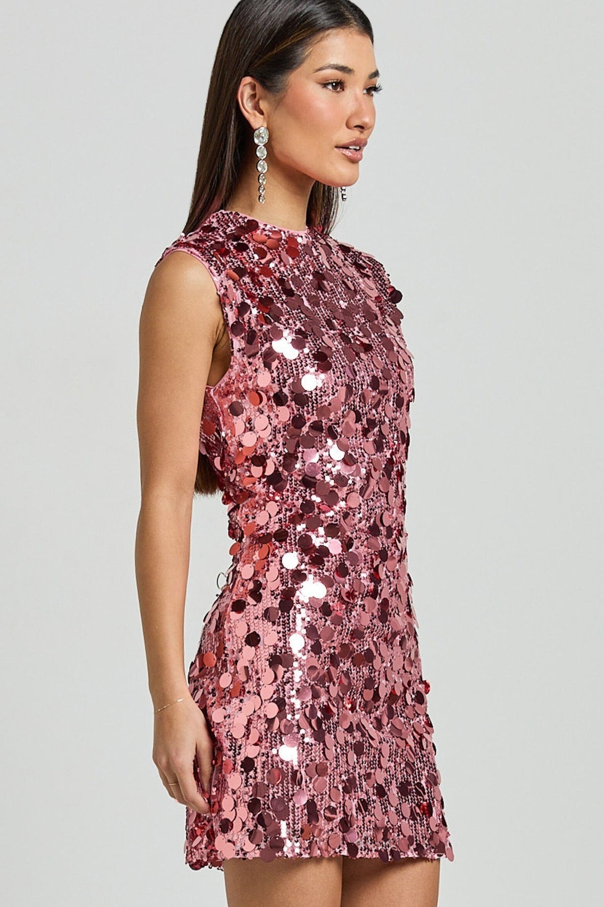 Sleeveless Slim Party Sequin Dress - View 5 | VelvetHem