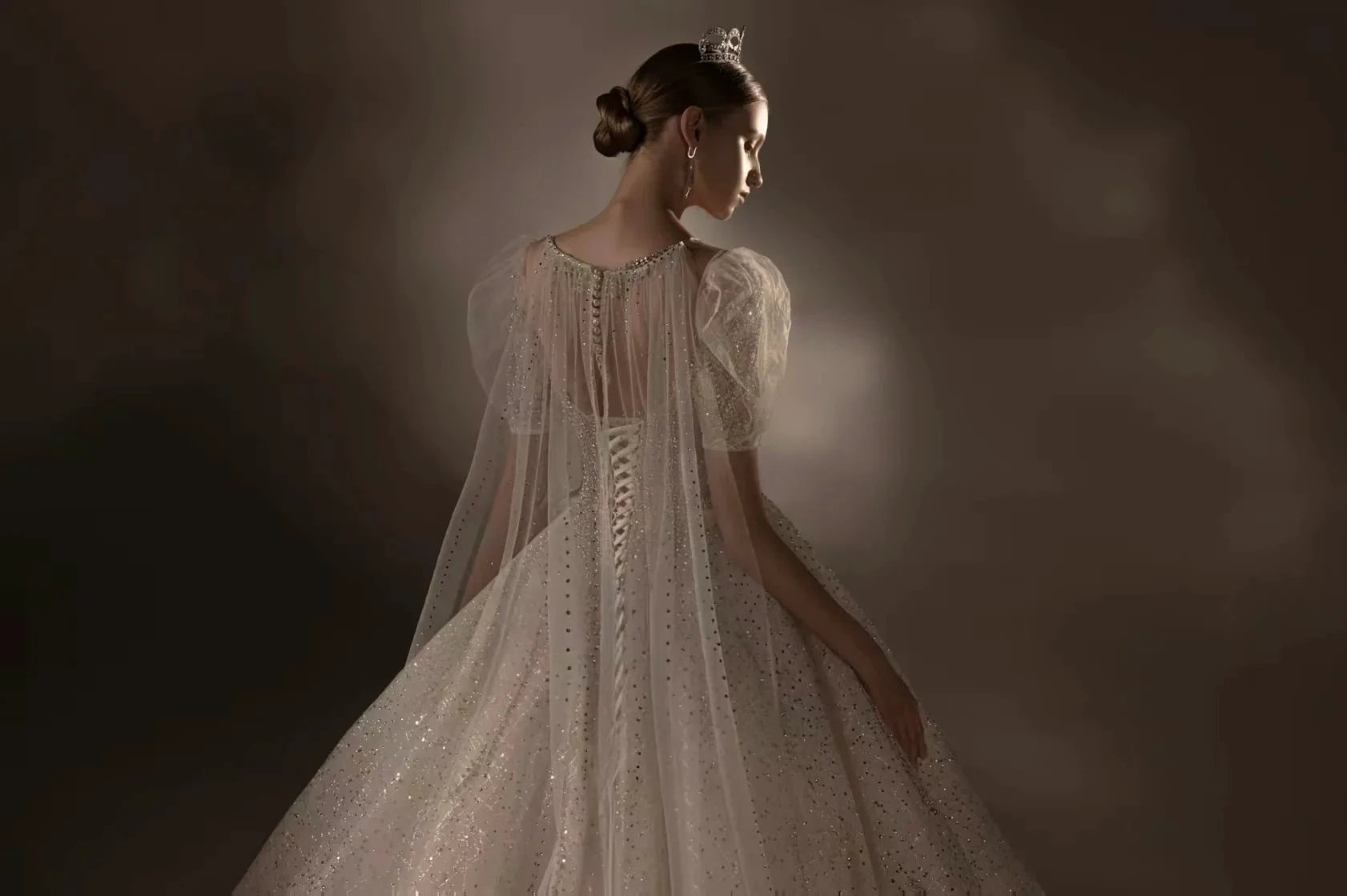 Sparkling Ball Gown Sweetheart Neck Tulle Wedding Dress with Beaded Embroidery & Sheer Puff Sleeves (ZD16917)