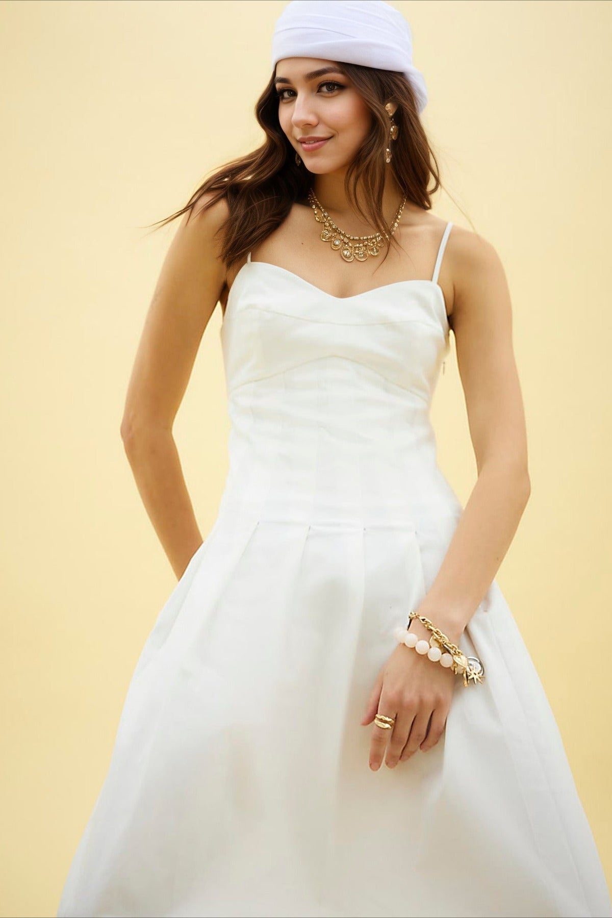 Strapless Corset Midi Work Dress - View 2 | VelvetHem