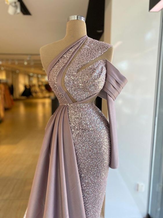 Glamorous Sequin And Satin Evening Dress ,Pageant Dress Y738 - View 2 | VelvetHem
