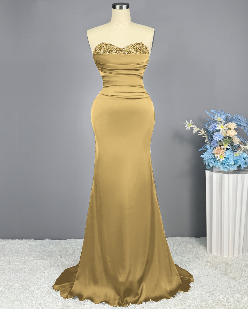 Sleeveless Mermaid Long Prom Gown with Sequined Sweetheart - View 2 | VelvetHem