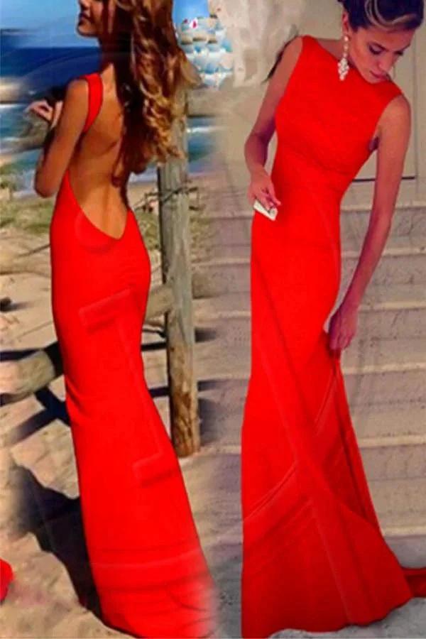 Backless Sheath Chiffon Long Prom Dresses Evening Dresses PG 234 by pgmdress