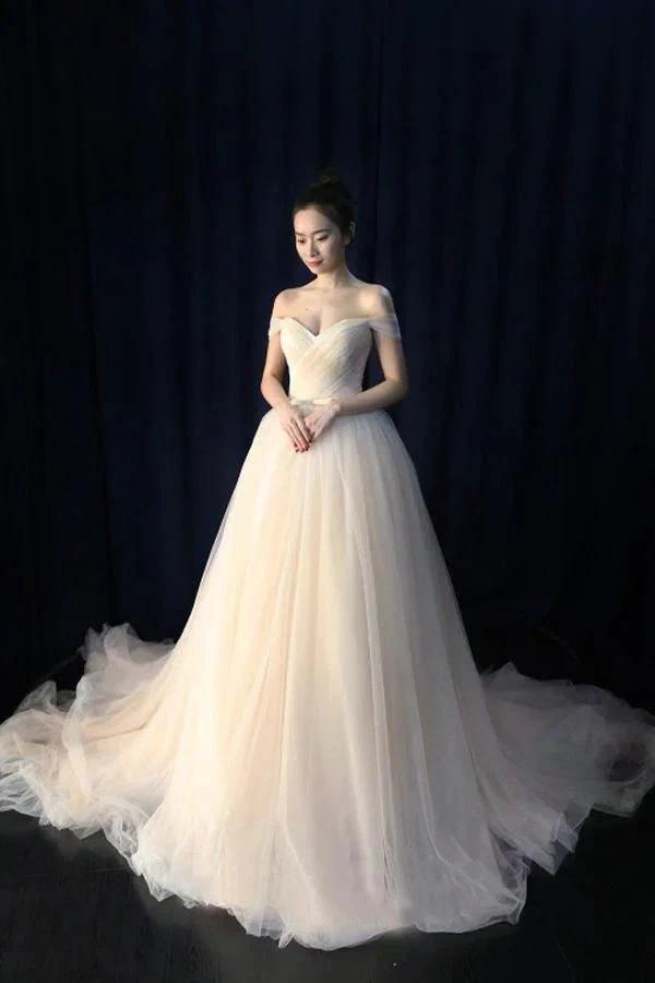 Ball Gown Tulle Sweetheart Lace up Bowknot Wedding Dresses (ZD15481)