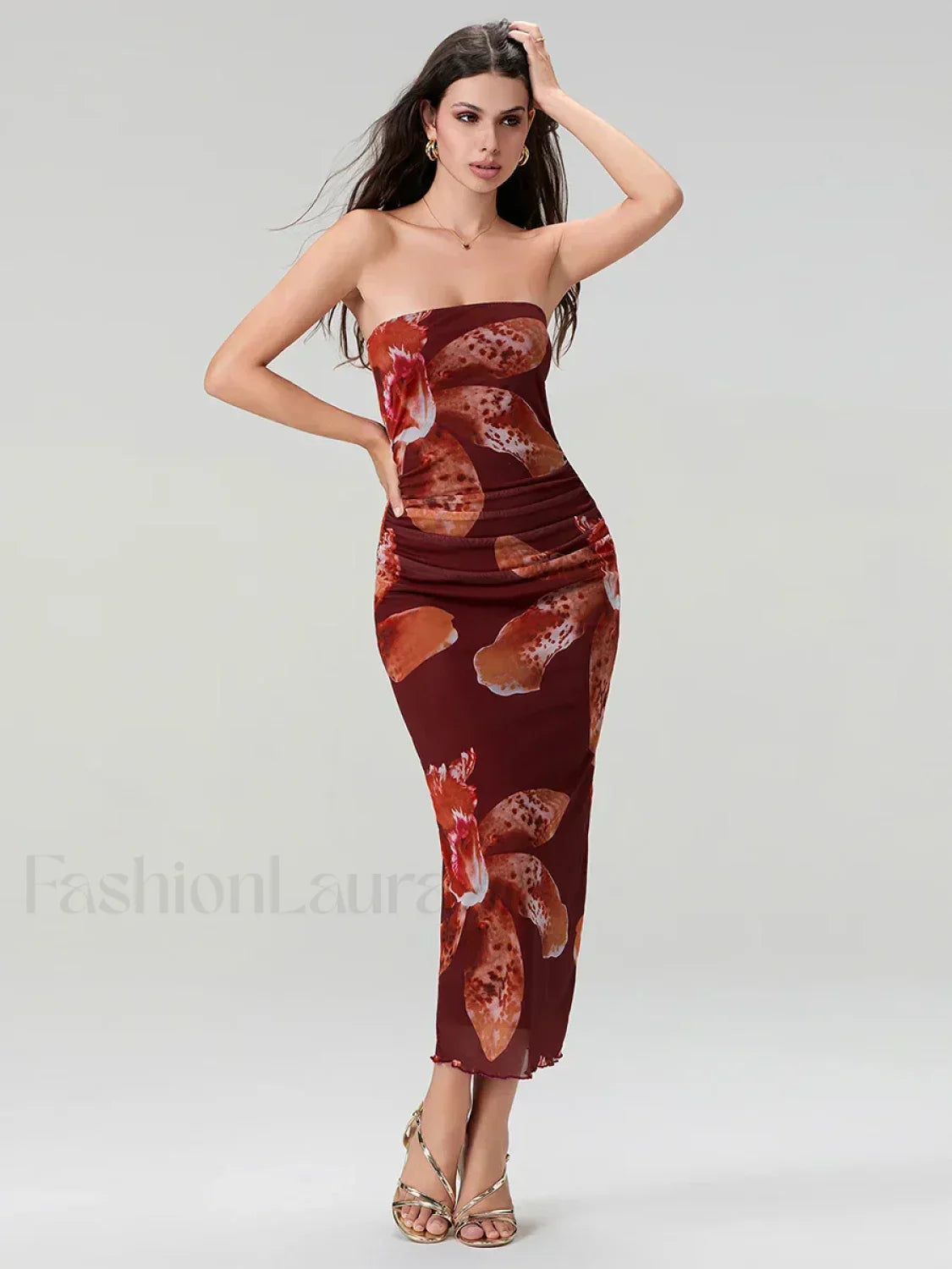 Bandeau Off Shoulder Vintage Inspired Dress for Modern Casual Wear