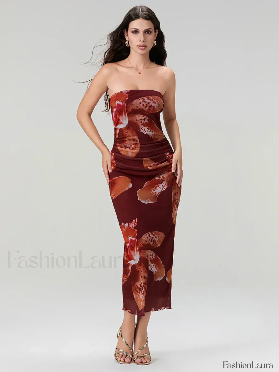 Bandeau Off Shoulder Vintage Inspired Dress for Modern Casual Wear