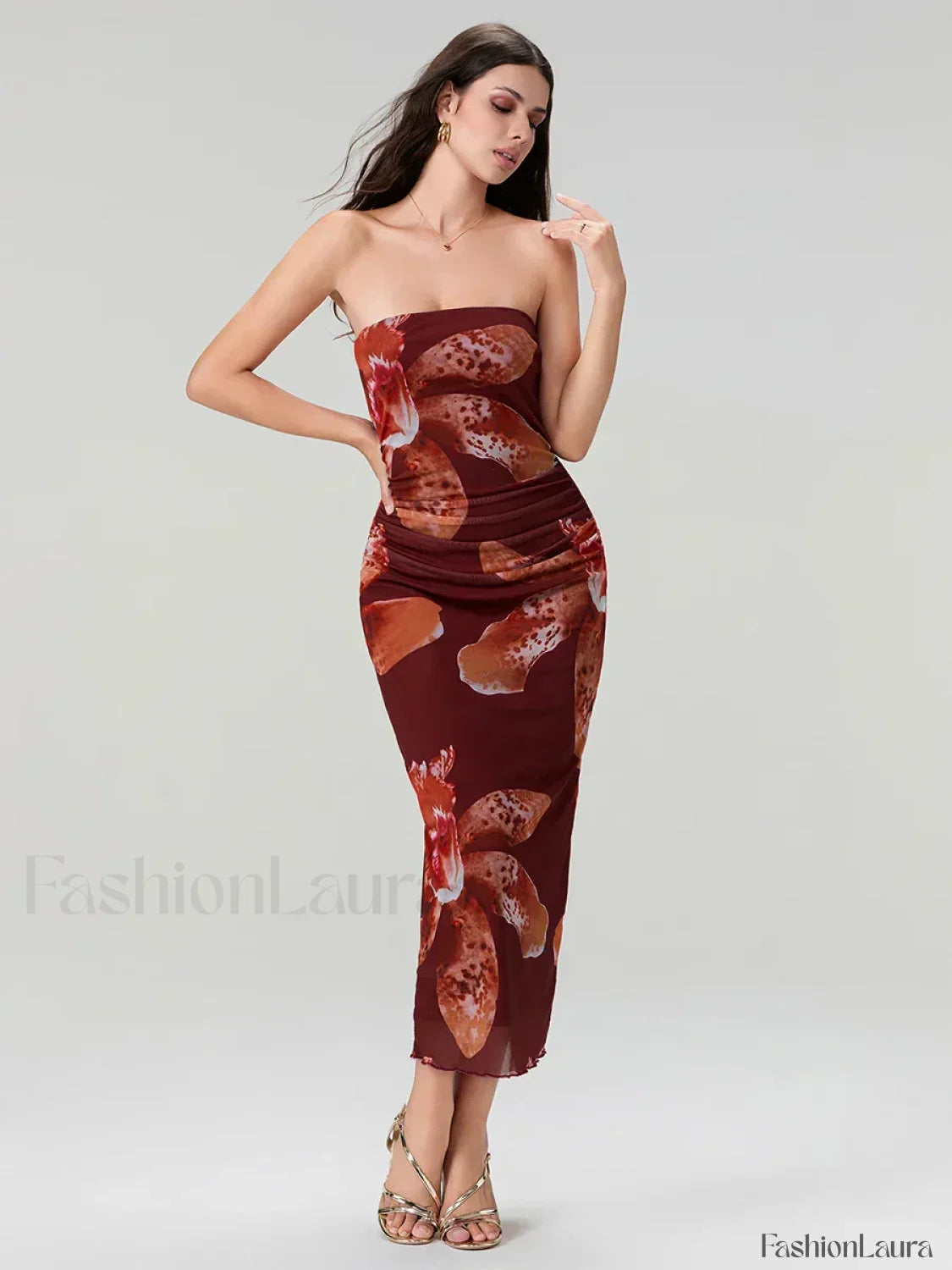 Bandeau Off Shoulder Vintage Inspired Dress for Modern Casual Wear