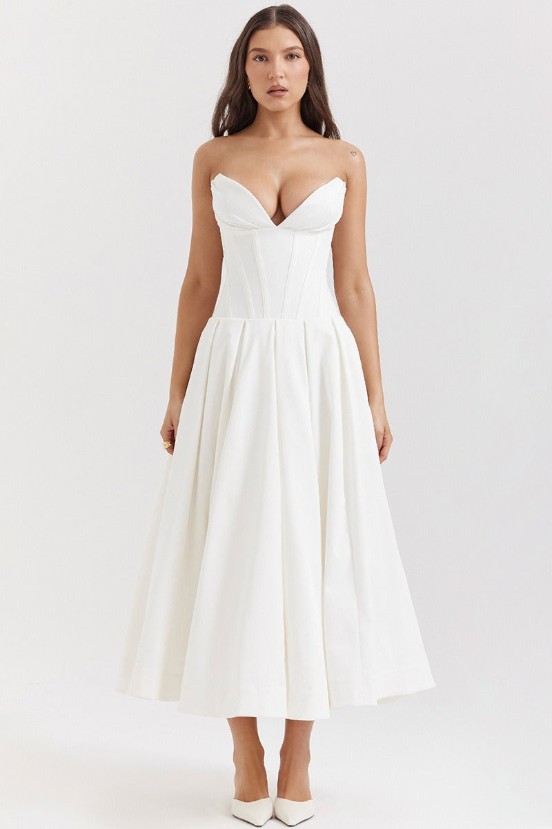 Strapless Corset A Dress with Relaxed Fit and Modern Casual Wear