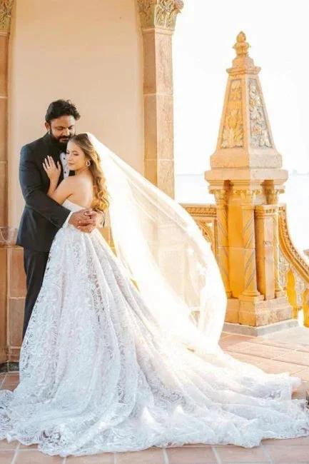 Beautiful A-Line Long White Sleeveless Wedding Dresses With Lace (ZD16527) - View 2 | VelvetHem