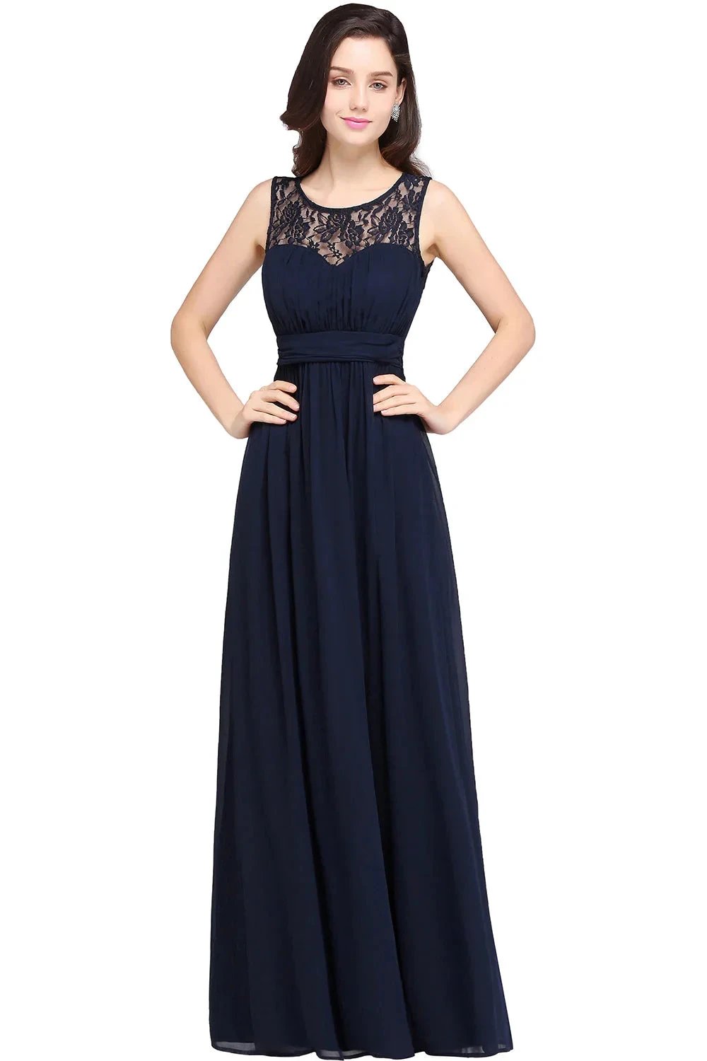 Beautiful A-Line Scoop Sleeveless Chiffon Bridesmaid Dresses by misshow.com