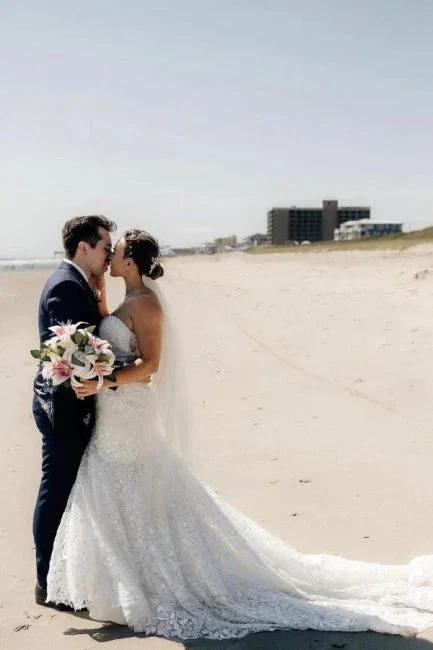 Beautiful Long Mermaid Sleeveless Wedding Dresses With Lace (ZD14494) - View 4 | VelvetHem