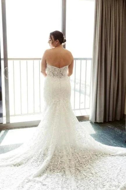 Beautiful Long Mermaid Sleeveless Wedding Dresses With Lace (ZD14494) - View 5 | VelvetHem