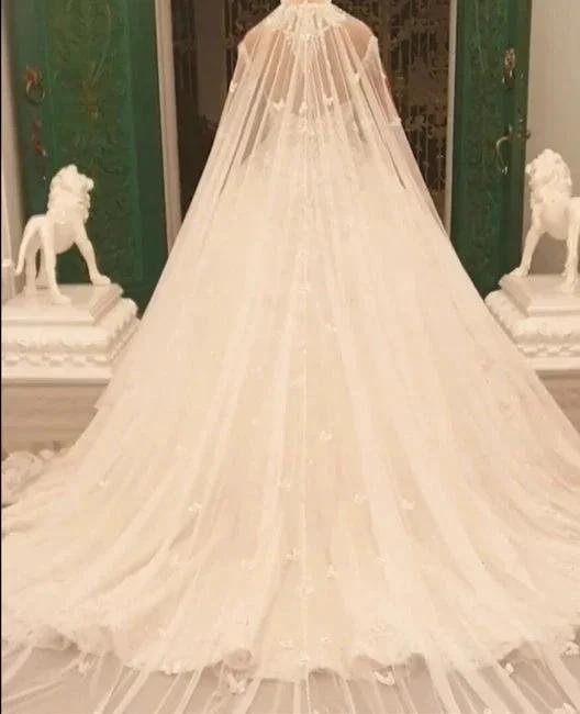 Beautiful Princess A-line Jewels Lace Wedding Dresses With Long Sleeves (ZD14829)