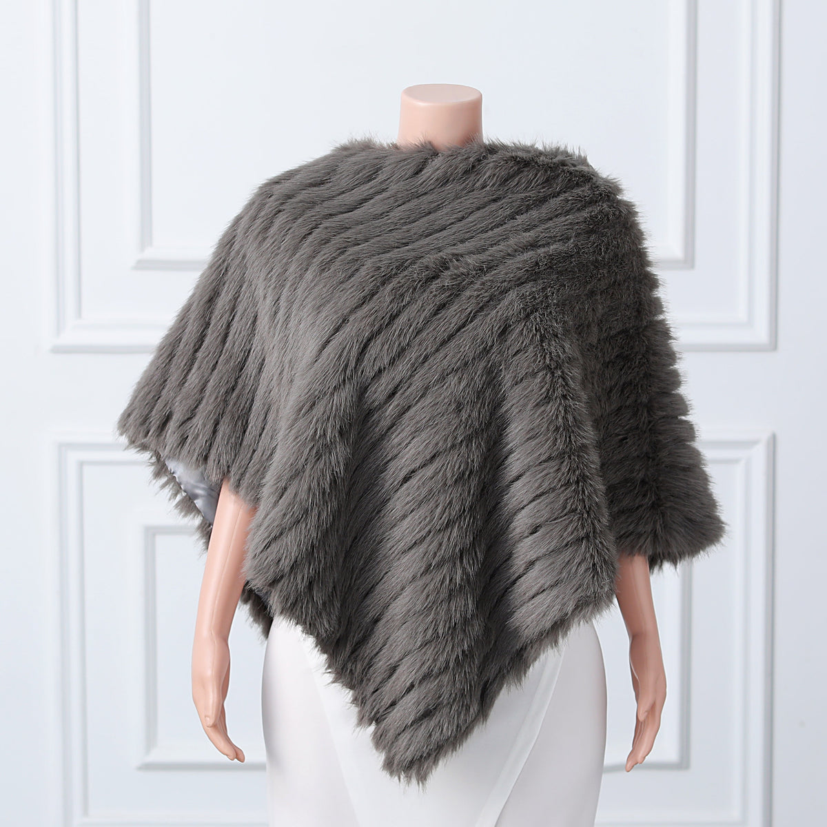 Beige Vertical Look Winter Wedding Shawl-Ballbella