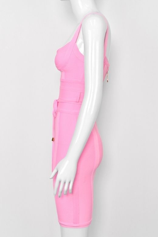 Bek Bandage Dress - Blush Pink