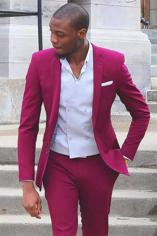 Bespoke Notched Lapel Slim-Fit Prom Men Suit s