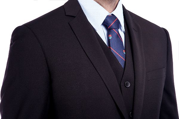 Bespoke Solid Black Three Piece Suits for Men