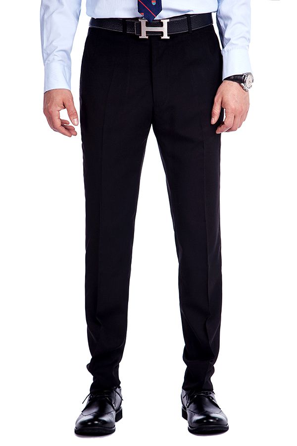 Bespoke Solid Black Three Piece Suits for Men