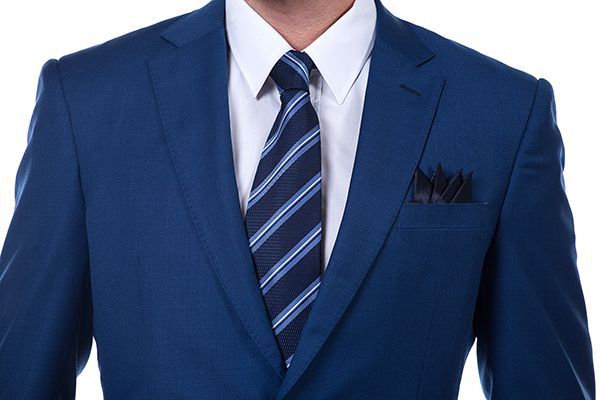 Bespoke Solid Navy Blue Mens Suits for Formal