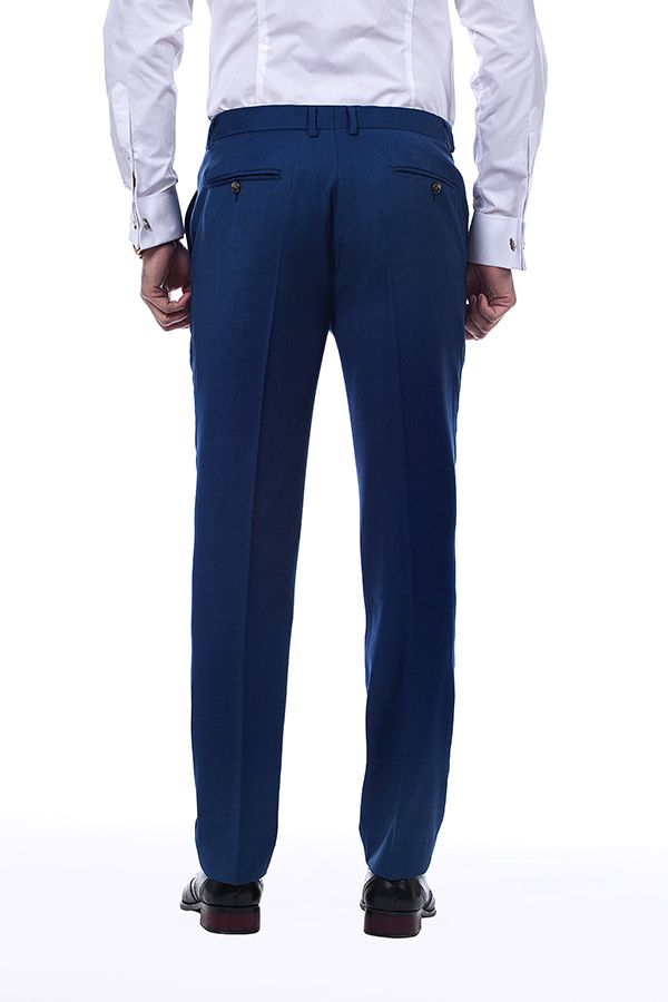 Bespoke Solid Navy Blue Mens Suits for Formal