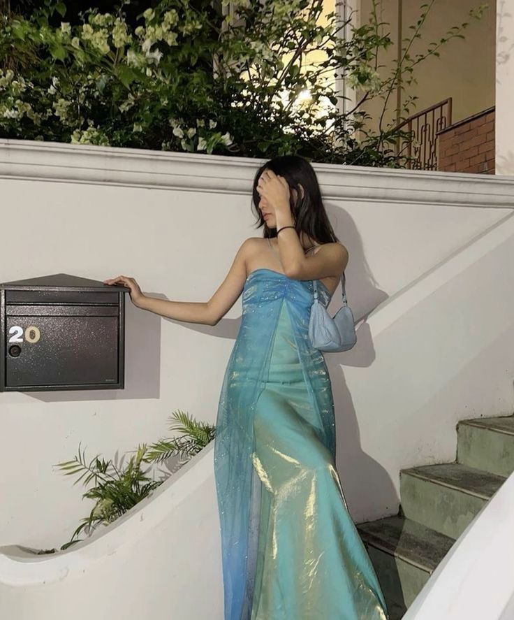 Chic Halter Floor Length Mint Green Prom Dress Evening Dress