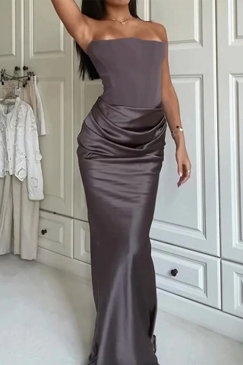 Sexy Prom Ruched Strapless Evening Dresses - View 3 | VelvetHem