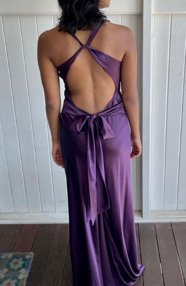 Sexy Backless Purple Long Party Dress Formal Evening Dress Prom Gown - View 4 | FashionDia