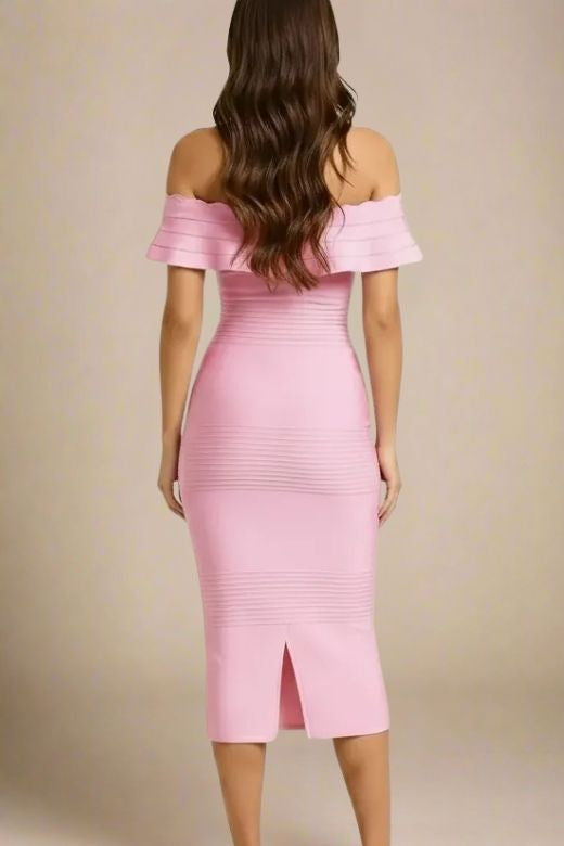Billie Bandage Midi Dress - Dusty Pink