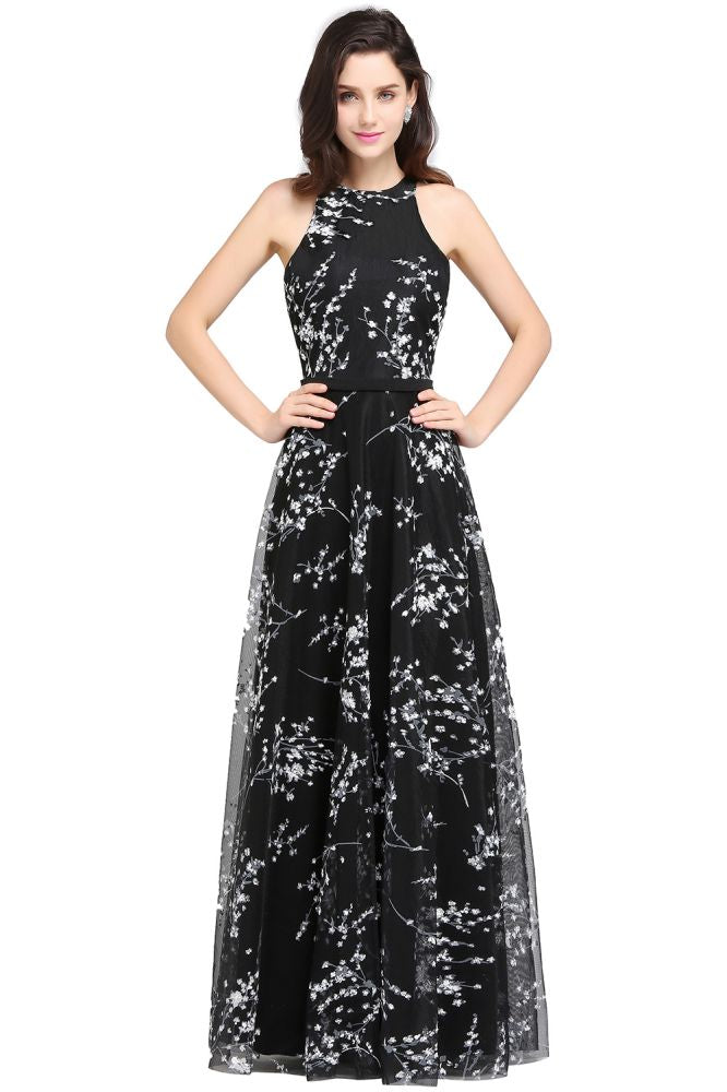 Black Long A-line sleeveless Evening Dresses - View 6 | VelvetHem